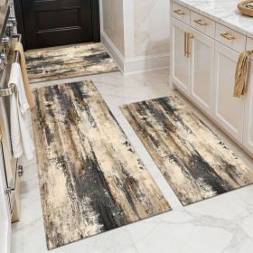 Three-piece kitchen rug set, non-slip and washable, abstract pattern kitchen hallway rug, soft and comfortable, suitable for sinks, floors, entra