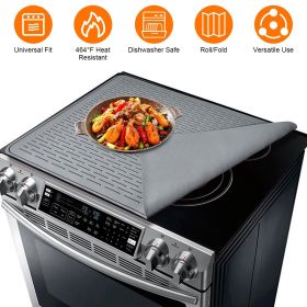 Foldable Silicone Stovetop Cover Mat, 27.95 x19.69 Inch Waterproof Heat-Resistant Protector for Glass Electric Stove