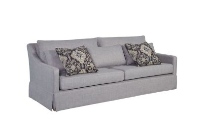 Sofa with Skirt and Reversable Cushions and 2 Pillows