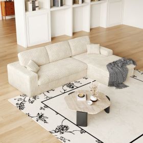 114.5'Modern Corduroy Modular foam Sofa, Recliner Seat reversible Sofa